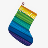 Personalisierter Strumpf lgbtq Regenbogenflagge Le Großer Weihnachtsstrumpf (Vorderansicht (hängend))