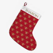 Personalisierter Strumpf mit Goldbeere Großer Weihnachtsstrumpf (Vorderansicht (hängend))