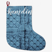 Personalisierter Strumpf Rustikale Zinndecke Großer Weihnachtsstrumpf (Vorderseite)