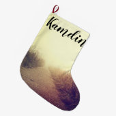 Personalisierter Strumpf Sonnenaufgang Wanderweg Großer Weihnachtsstrumpf (Vorderansicht (hängend))