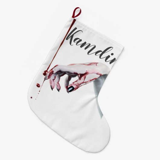 Personalisierter Strumpf Zombie Blut Tropfen Vampi Großer Weihnachtsstrumpf (Vorderansicht (hängend))