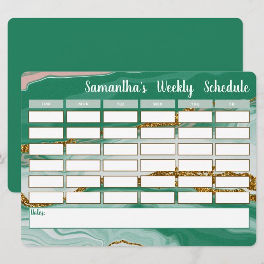 Personalisierter Stundenplan (Vorne/Hinten)