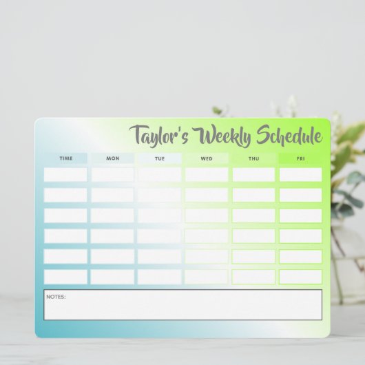 Personalisierter Stundenplan (Stehend Vorderseite)