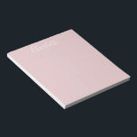 Personalisierter, stylischer Kalligraphiename Blus Notizblock<br><div class="desc">Personalisiert Stilvolle Kalligraphie Name Blush Pink Notepad</div>