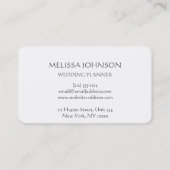 Personalisierter Stylist Hochzeitsplaner Business  Visitenkarte (Rückseite)