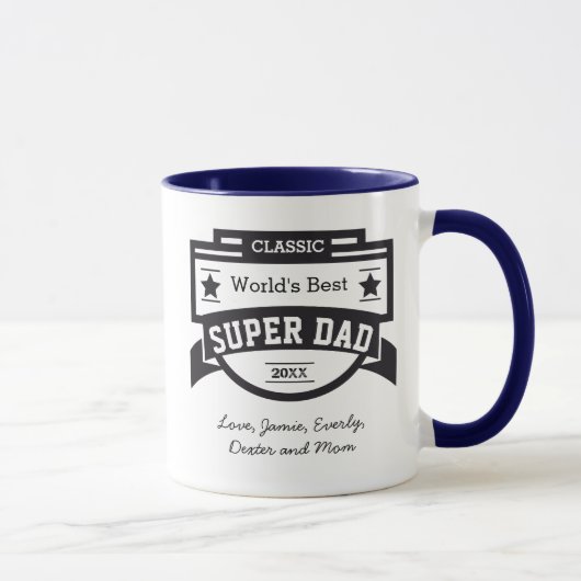 Personalisierter SUPER-Vater Tasse (Rechts)