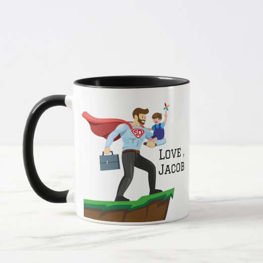 Personalisierter Super-VATER/Vater, der seinen Soh Tasse (Links)