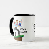 Personalisierter Super-VATER/Vater, der seinen Soh Tasse (Vorderseite Links)