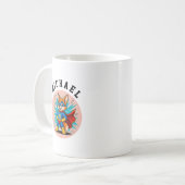 Personalisierter Superheld-Fuchs-Name & Initiale Kaffeetasse (Vorderseite Links)
