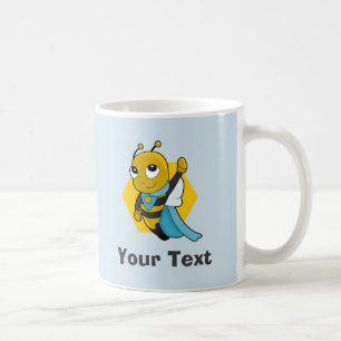 Personalisierter Superhelden-Bienen-Cartoon-Kaffee Kaffeetasse