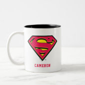 Personalisierter Superman S-Shield | Klassisches L Zweifarbige Tasse (Links)