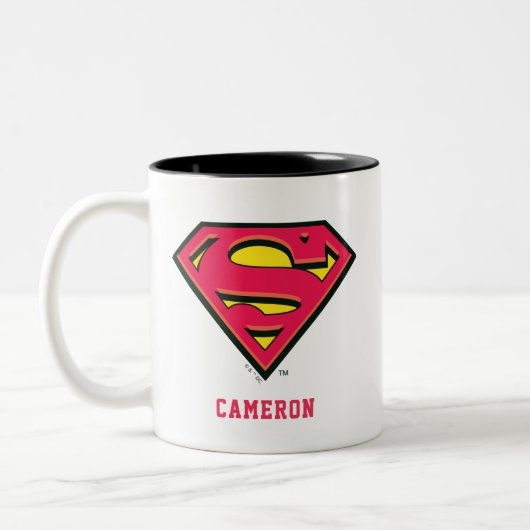 Personalisierter Superman S-Shield | Klassisches L Zweifarbige Tasse (Links)