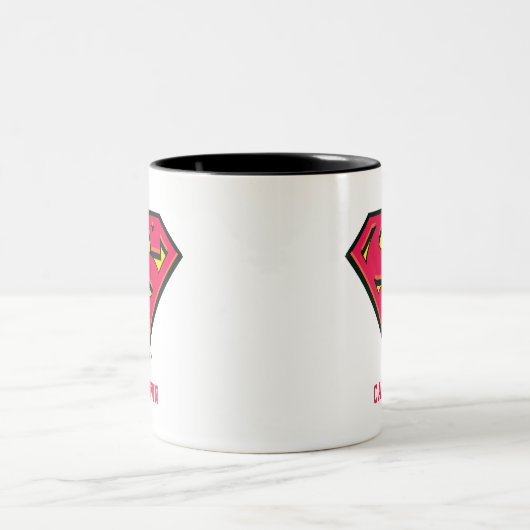 Personalisierter Superman S-Shield | Klassisches L Zweifarbige Tasse (Mittel)