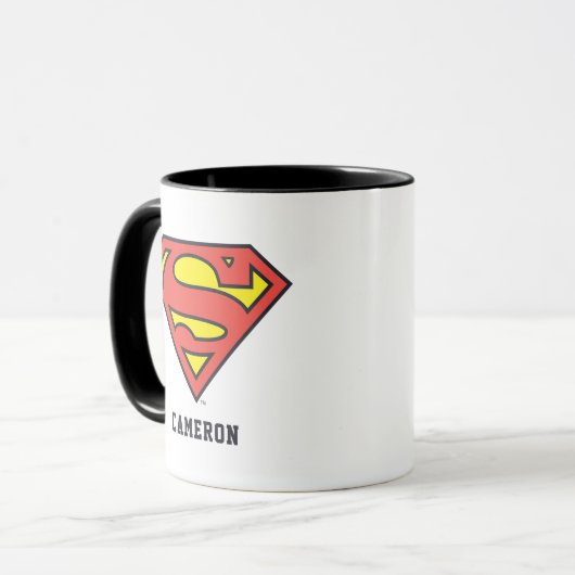 Personalisierter Superman S-Shield | Superman-Logo Tasse (Vorderseite Links)