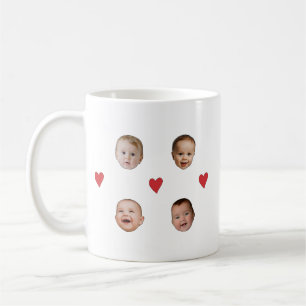 Personalisierter süßer Baby-Gesicht-4-Fotos-Becher Kaffeetasse