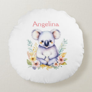 Personalisierter süßer Baby Koala Bär   Rundes Kissen