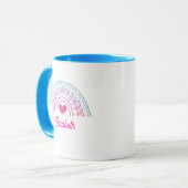 Personalisierter süßer bunter Boho-Regenbogen Tasse (Vorderseite Links)