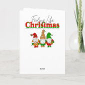 Personalisierter süßer Chibi-Elf mit Weihnachtsges Karte (Rückseite)