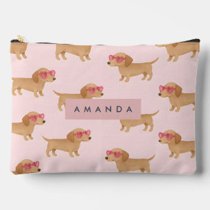 Personalisierter Süßer Dachshund Hund Zubehörtasche
