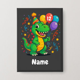 Personalisierter Süßer Dino Geburtstag für Kinder Button