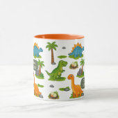 Personalisierter süßer Dinosaurier-Kindername Tasse (Zentrum)