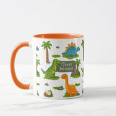 Personalisierter süßer Dinosaurier-Kindername Tasse (Links)