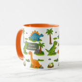 Personalisierter süßer Dinosaurier-Kindername Tasse (Vorderseite Links)