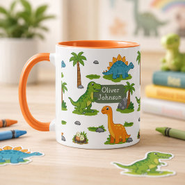Personalisierter süßer Dinosaurier-Kindername Tasse