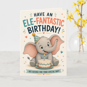 Personalisierter süßer Elefant Ele-fantastischer G Karte