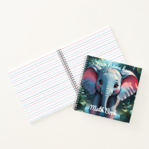 Personalisierter Süßer Elefant im Regen Notizblock