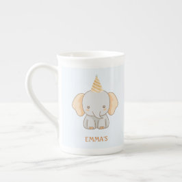 Personalisierter süßer Elefant Kinder Name Porzellantasse