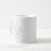 Personalisierter süßer Elefant Kindername Kaffeetasse (Vorderseite Links)