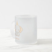 Personalisierter süßer Elefant Kindername Mattglastasse (Vorderseite Links)