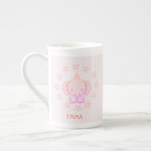 Personalisierter süßer Elefant Rosa  Porzellantasse