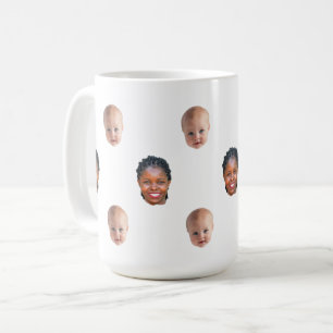 Personalisierter süßer Familien-Gesichtsmug mit 2 Kaffeetasse