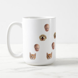 Personalisierter süßer Familien-Gesichtsmug mit 2  Kaffeetasse