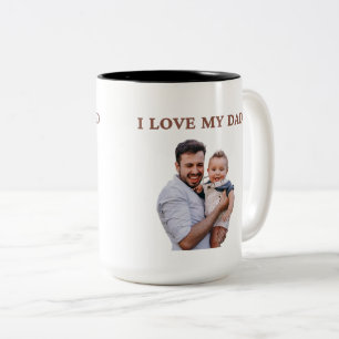 Personalisierter süßer Familien-Gesichtsmug mit 2 Zweifarbige Tasse