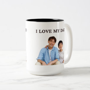 Personalisierter süßer Familien-Gesichtsmug mit 2  Zweifarbige Tasse