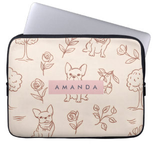 Personalisierter Süßer Französische Bulldogge Blum Laptopschutzhülle