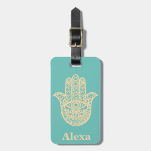 Personalisierter süßer Glücks-Hamsa-Handschmuck Gepäckanhänger