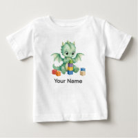 Personalisierter süßer grüner Babydrache aus Baust