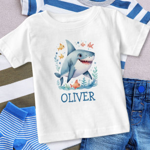 Personalisierter süßer Hai Baby T-shirt