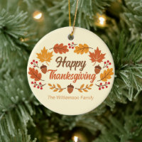 Personalisierter süßer Happy-Thanksgiving-Blattkra