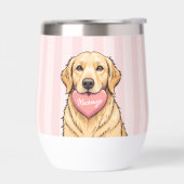 Personalisierter süßer Hund mit rosa Herz (Links)