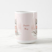 Personalisierter süßer Kätzchen-Winterbecher Kaffeetasse (Mittel)
