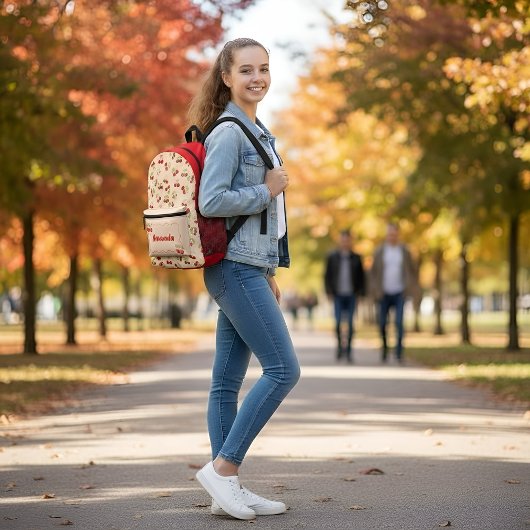 Personalisierter süßer Kirsch-Dessert Bedruckter Rucksack