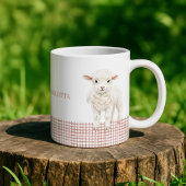 Personalisierter süßer Lamm-Babyschaf-Name-Becher Kaffeetasse