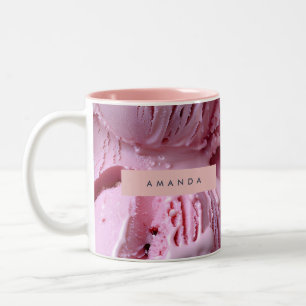 Personalisierter süßer lila Eiscreme-Traum Zweifarbige Tasse