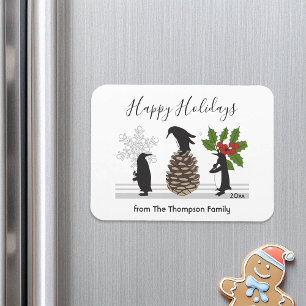 Personalisierter süßer lustiger Pinguin Weihnachte Magnet