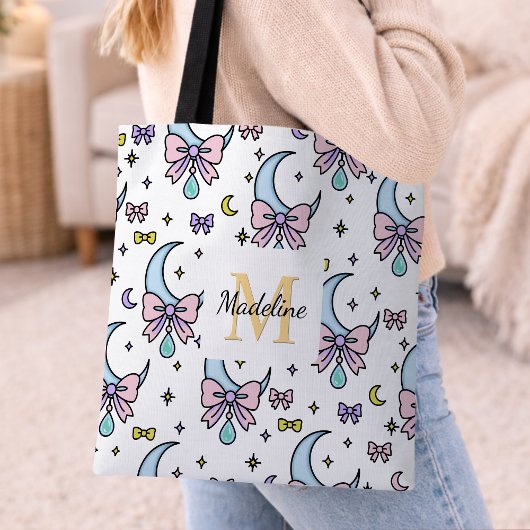 Personalisierter Süßer Mädchen-Bogen Name Monde We Tasche
